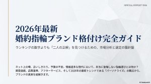 2026年最新の婚約指輪ブランド格付け完全ガイド。資産価値、品質、アフターサービス、パーソナライズの観点から解説するスライド表紙。